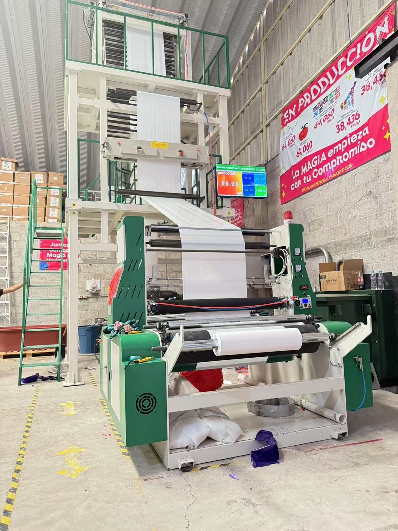 High Speed Mono Layer Film Blowing Machine Testing Video fra Mexico Customer